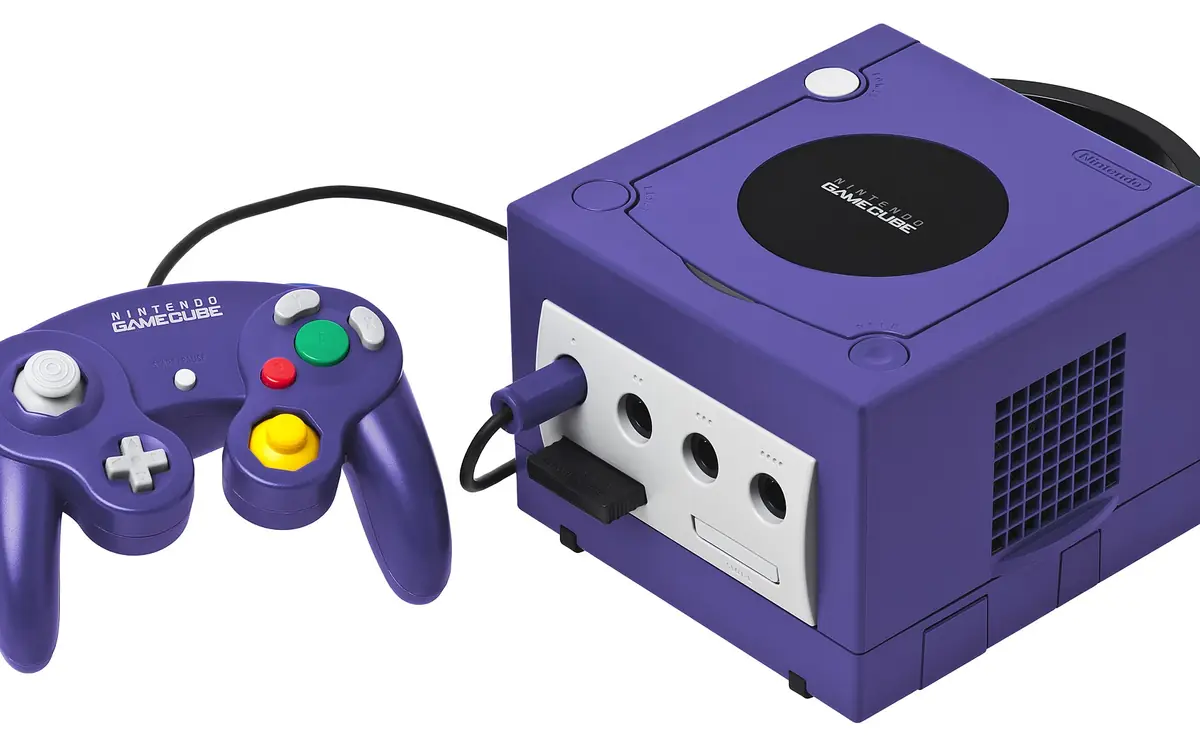 A classic game console and controllers (illustrative photo)