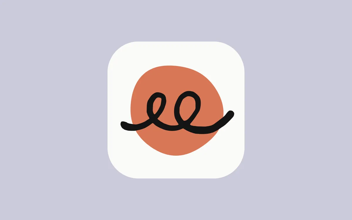The Claude Duet app icon, an orange circle with a black looping line, on a lilac background