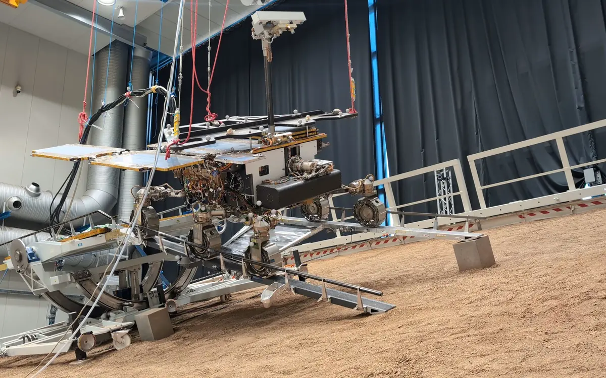 ESA's ExoMars rover twin Amalia during egress tests