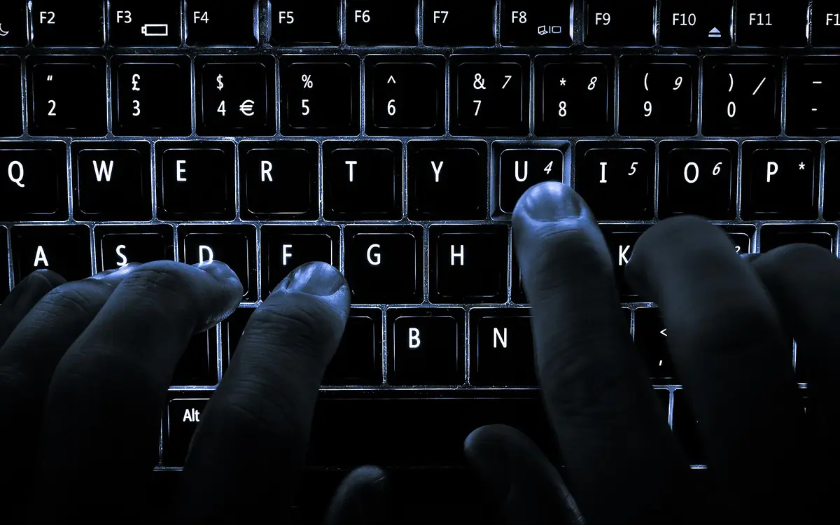 A backlit laptop keyboard