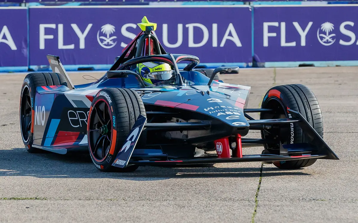 A Formula E car racing in Berlin (illustrative photo)