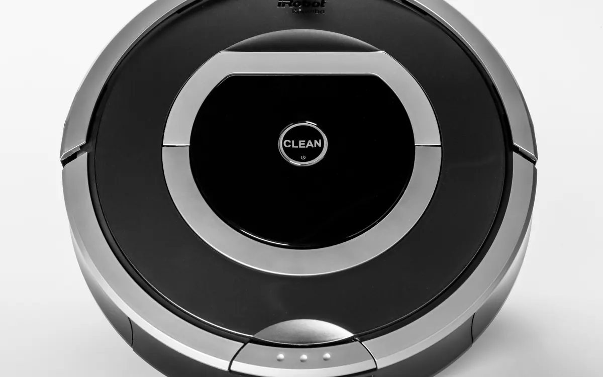 Top view of an iRobot Roomba robot vacuum (illustrative photo)